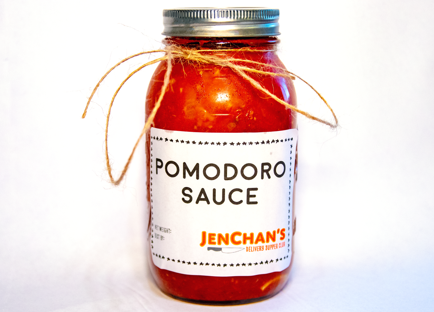 JenChan's Pomodoro Sauce - San Marzano Tomatoes. Organic Garlic "Butter". Organic Onions. Organic Carrots. Extra Virgin Olive Oil.